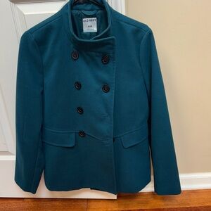 Old Navy Women's Dark Teal Pea Coat